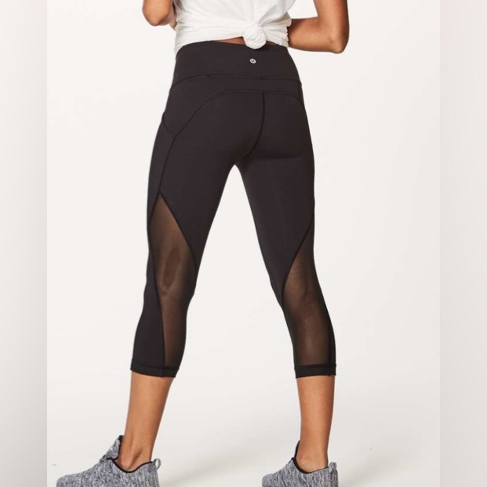 Lululemon Sweat Your Heart Out Black Crop Leggings Size 2